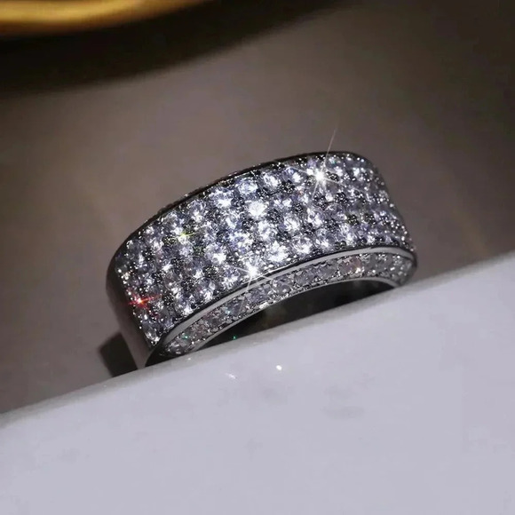 💛 925 Silver Plated Beautiful CZ Luxury Ring for Women Men, MLNN1176 - Picture 5 of 7